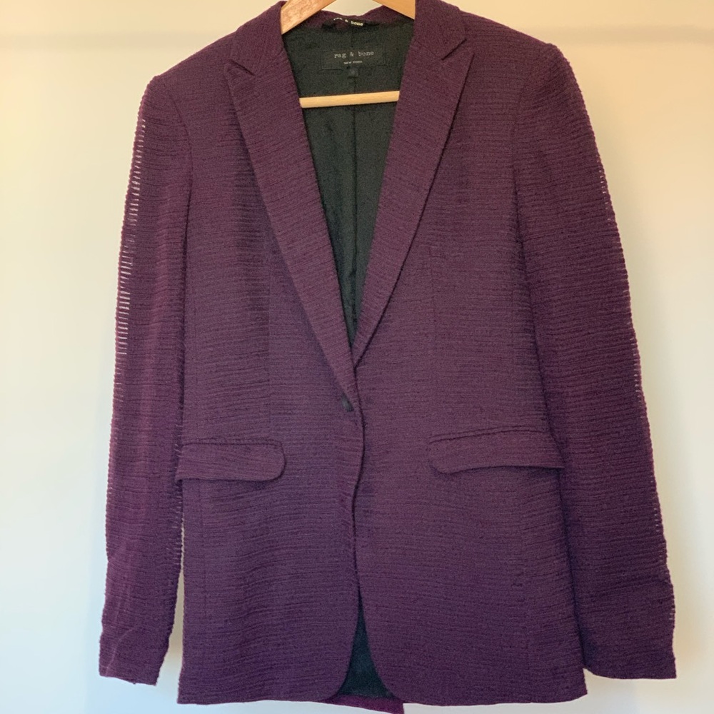 Plum Rag & Bone lightweight silk blazer